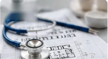 Stéthoscope posé sur des notes de médecine