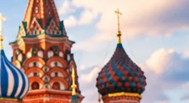 La cathédrale Saint-Basile, à Moscou, sous un ciel bleu